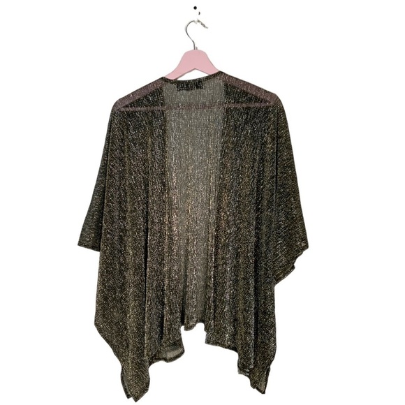 Whimsy Goth Audrey 3+1 open front metallic cardigan duster OSFM - Picture 2 of 4